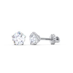 5 Prong Diamond Stud Earrings - 0.33 ct. tw. – 14K White Gold with Lab Diamond