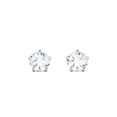 5 Prong Diamond Stud Earrings - 0.33 ct. tw. – 14K White Gold with Lab Diamond