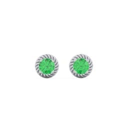 Twisted Rope Birthstone Stud Earrings