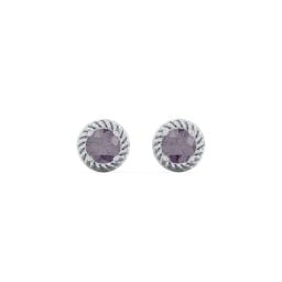 Twisted Rope Birthstone Stud Earrings