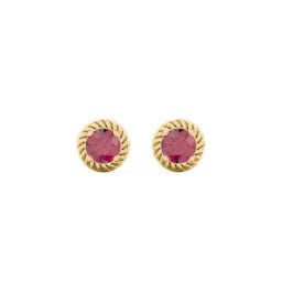 Twisted Rope Birthstone Stud Earrings