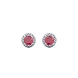 Twisted Rope Birthstone Stud Earrings