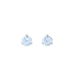 Birthstone Martini Stud Earrings in 925 Sterling Silver with Aquamarine
