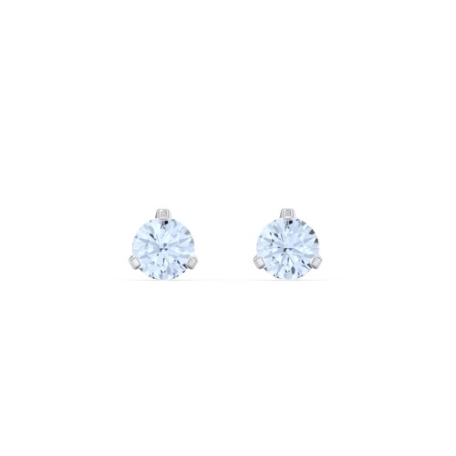 Birthstone Martini Stud Earrings – Sterling Silver with Aquamarine