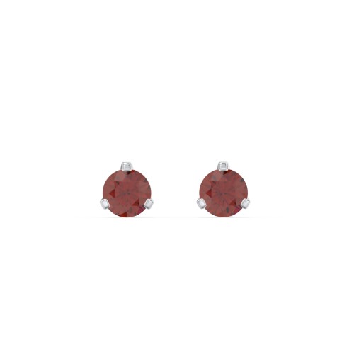 Birthstone Martini Stud Earrings – Sterling Silver with Garnet
