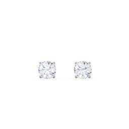 Classic Birthstone Stud Earrings in 925 Sterling Silver with Diamond