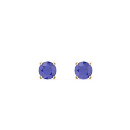 Classic Birthstone Stud Earrings in 10K Solid Yellow Gold with Blue Sapphire
