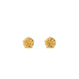 5 Prong Birthstone Stud Earrings in 925 Sterling Silver with Citrine