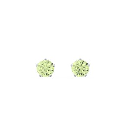 5 Prong Birthstone Stud Earrings in 925 Sterling Silver with Peridot