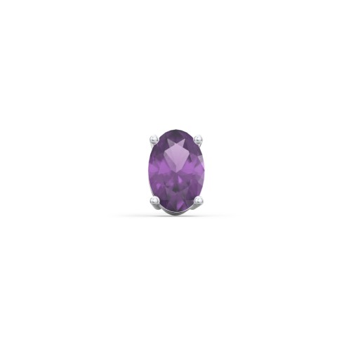 Classic Oval Birthstone Single Stud