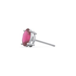 Classic Oval Birthstone Single Stud in 925 Sterling Silver with Ruby