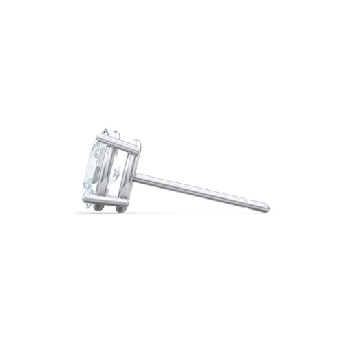 Classic Oval Birthstone Single Stud – Sterling Silver with Aquamarine