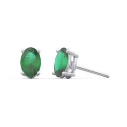 Classic Oval Birthstone Stud Earrings