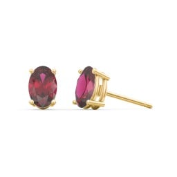 Classic Oval Birthstone Stud Earrings