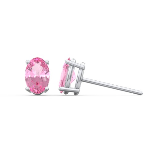Classic Oval Birthstone Stud Earrings