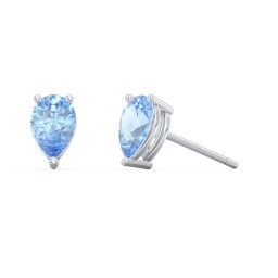 Classic Pear Cut Stud Earrings in 925 Sterling Silver with Blue Topaz