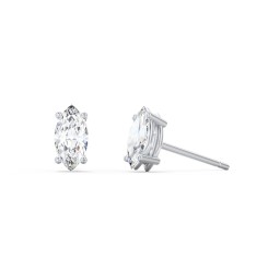 Classic Marquise Cut Stud Earrings in 925 Sterling Silver with Diamond
