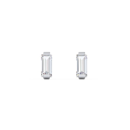 Classic Baguette Cut Stud Earrings – Sterling Silver with Cubic Zirconia