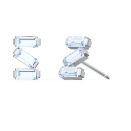 Baguette Scatter Stud Earrings in 925 Sterling Silver with Aquamarine