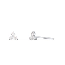 Mini Cluster Stud Earrings in 925 Sterling Silver with Diamond
