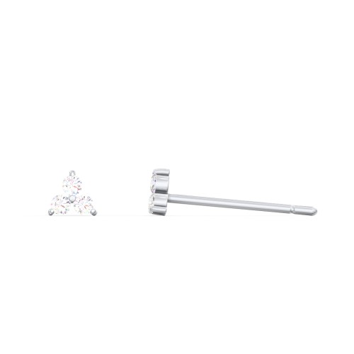Mini Cluster Stud Earrings – Sterling Silver with Diamond
