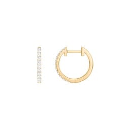 Medium Lab Diamond Huggie Hoop Earrings