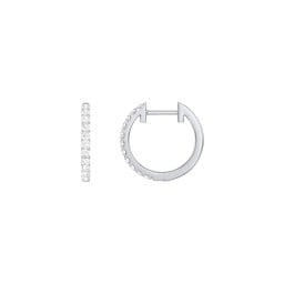 Medium Lab Diamond Huggie Hoop Earrings