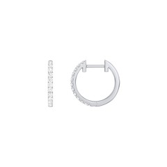 Medium Lab Diamond Huggie Hoop Earrings – Sterling Silver
