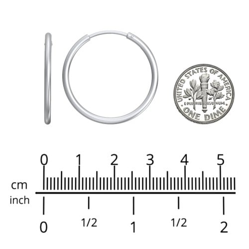 Large Sterling Silver Endless Hoop Earrings