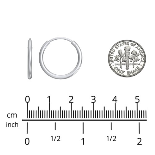 Medium Sterling Silver Endless Hoop Earrings