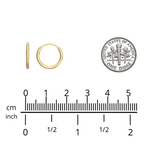 Small Gold Endless Hoop Earrings