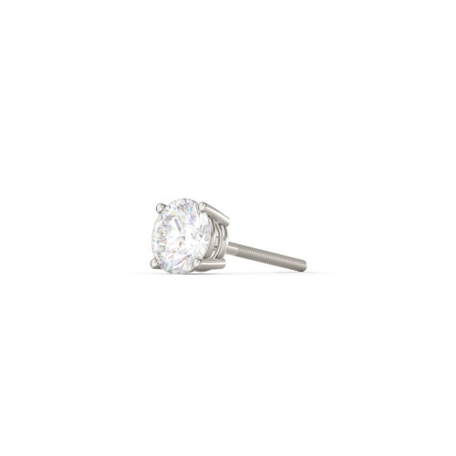 4 Prong Classic Diamond Single Stud - 0.375 ct. tw. – 14K White Gold with Lab Diamond