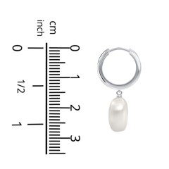 Baroque Pearl Drop Domed Huggie Earrings