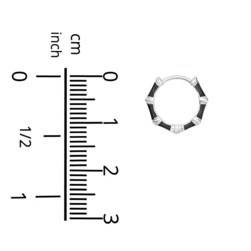 Bamboo Huggie Earrings with Enamel