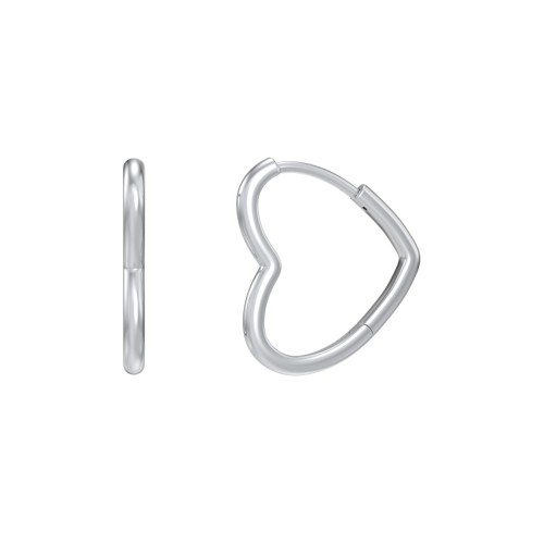 Heart-Shaped Hoop Earrings – Sterling Silver