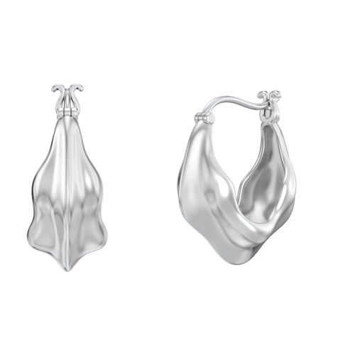 Chunky Organic Leaf Hoop Earrings