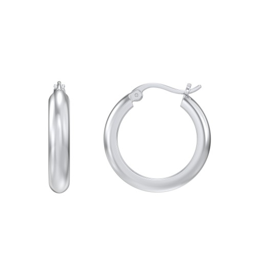 Classic Tube Hoop Earrings – Sterling Silver