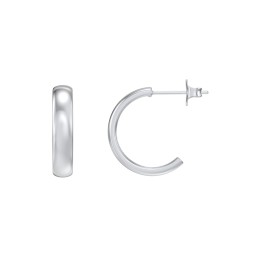 Classic Medium Open Hoop Studs in 925 Sterling Silver