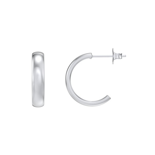 Classic Medium Open Hoop Studs – Sterling Silver