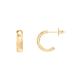 Classic Small Open Hoop Studs in 14K Gold Plated Silver