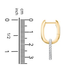 Drop Huggie Earrings with Removable Rope Link