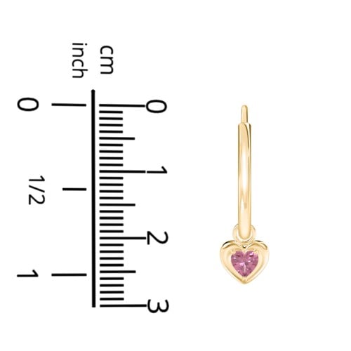 Medium Hoops with Removable Puffy Heart Birthstone Charms