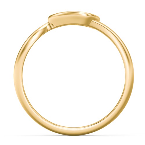 Heart Bypass Ring – 18K Gold Plated Silver with Ruby