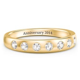 Flush Set Gemstone Belt Ring