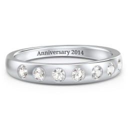 Flush Set Gemstone Belt Ring