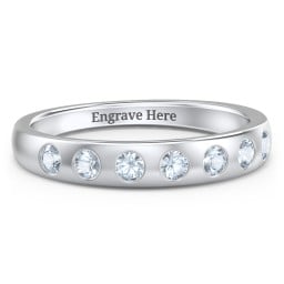 Flush Set Gemstone Belt Ring