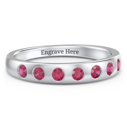 Flush Set Gemstone Belt Ring