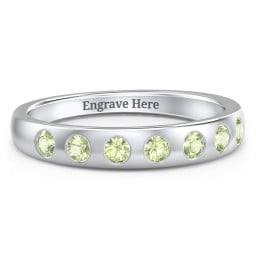 Flush Set Gemstone Belt Ring