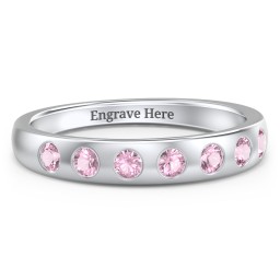 Flush Set Gemstone Belt Ring