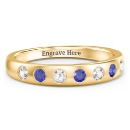 Flush Set Gemstone Belt Ring